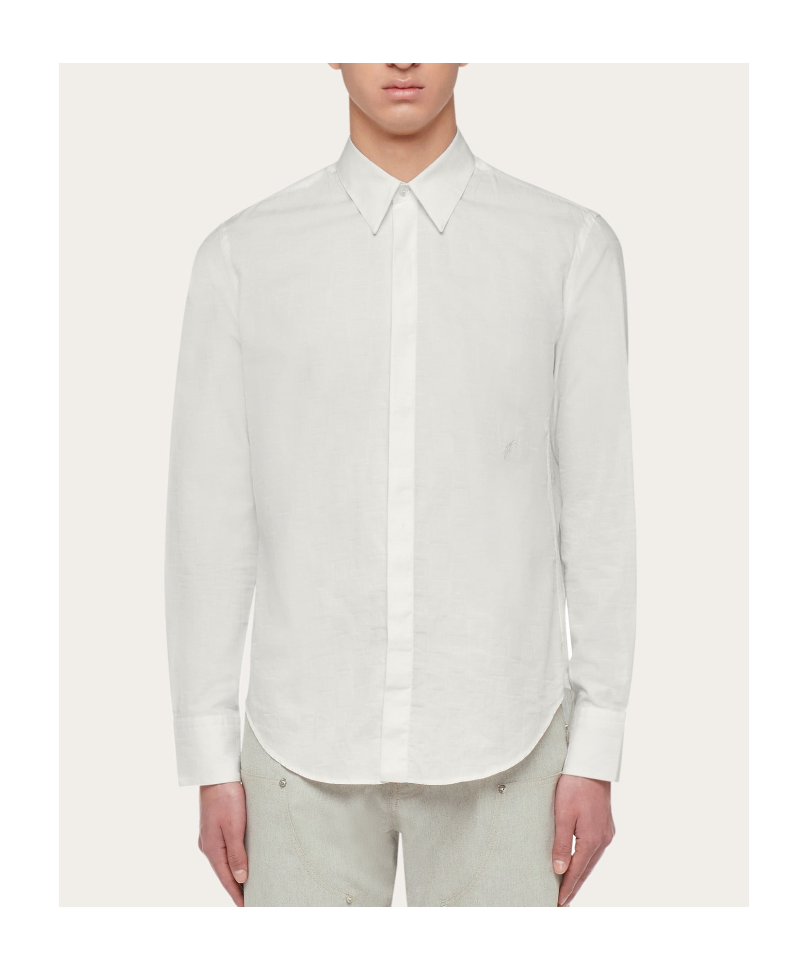 Ferragamo Long Sleeved Shirt In White