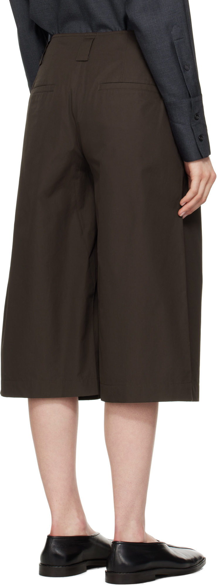 Co Brown Poplin Culotte Trousers In Brown