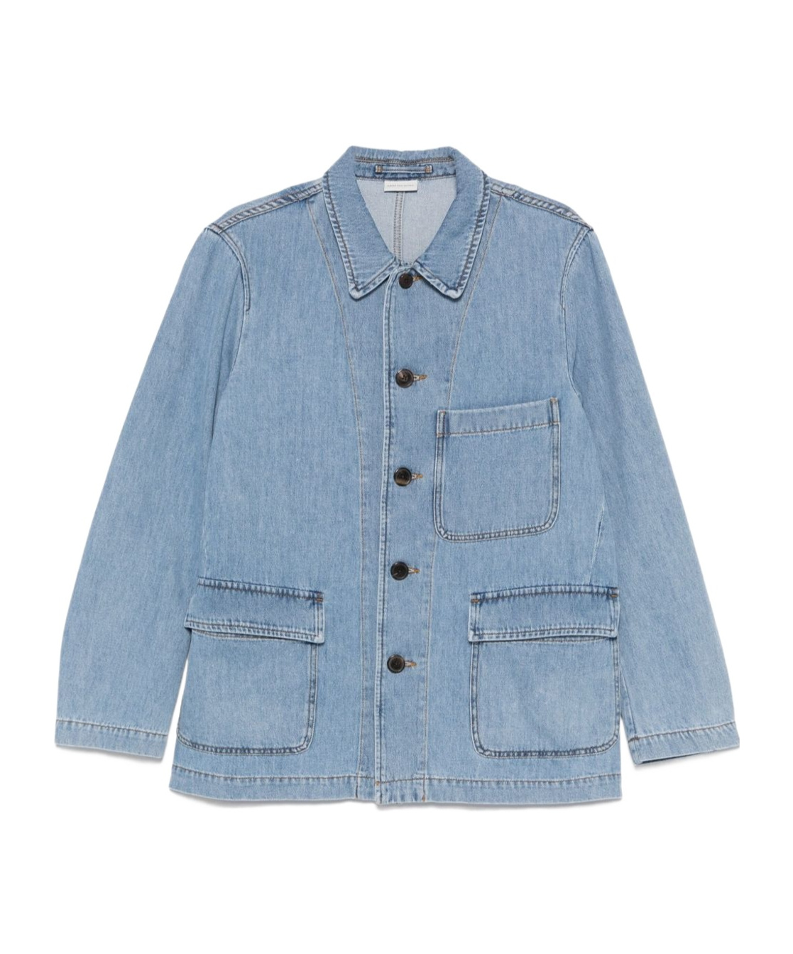 Dries Van Noten Denim Jacket With Chest Pocket And Flap Pockets In Blue