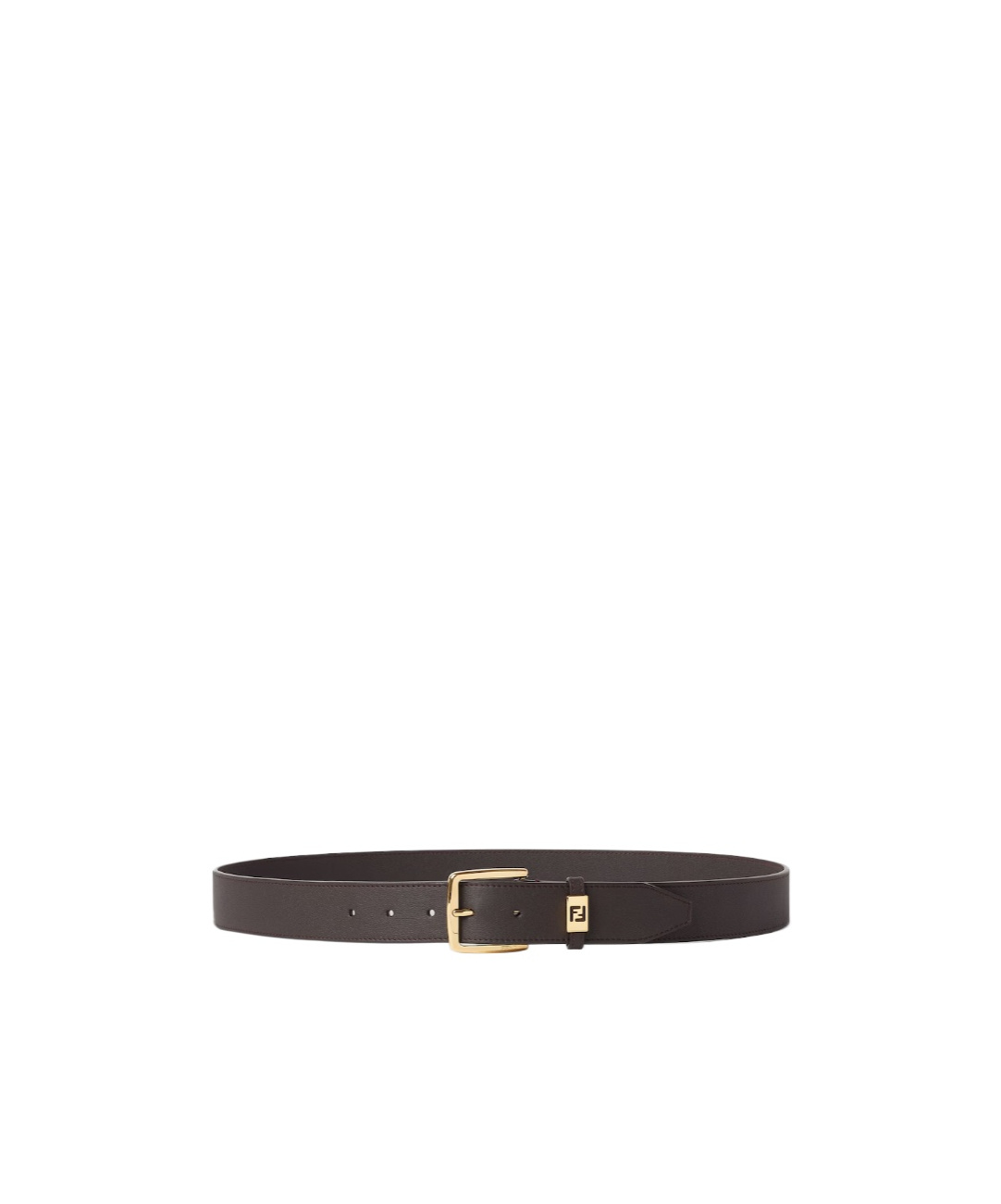 Fendi Adjustable Leather Belt Gold-tone Buckle In Black