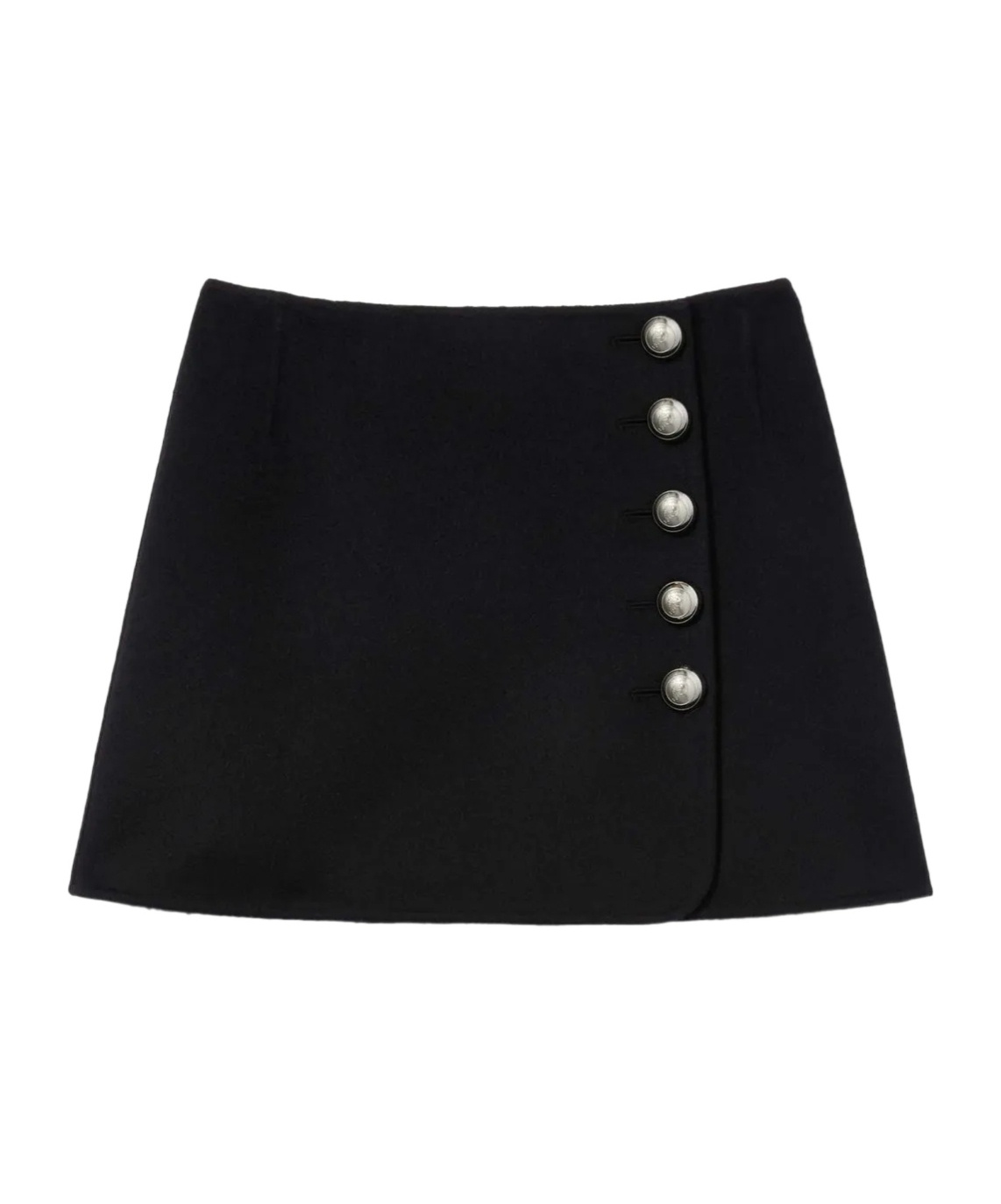 Pucci Side-button Fastening Wool Miniskirt In Black