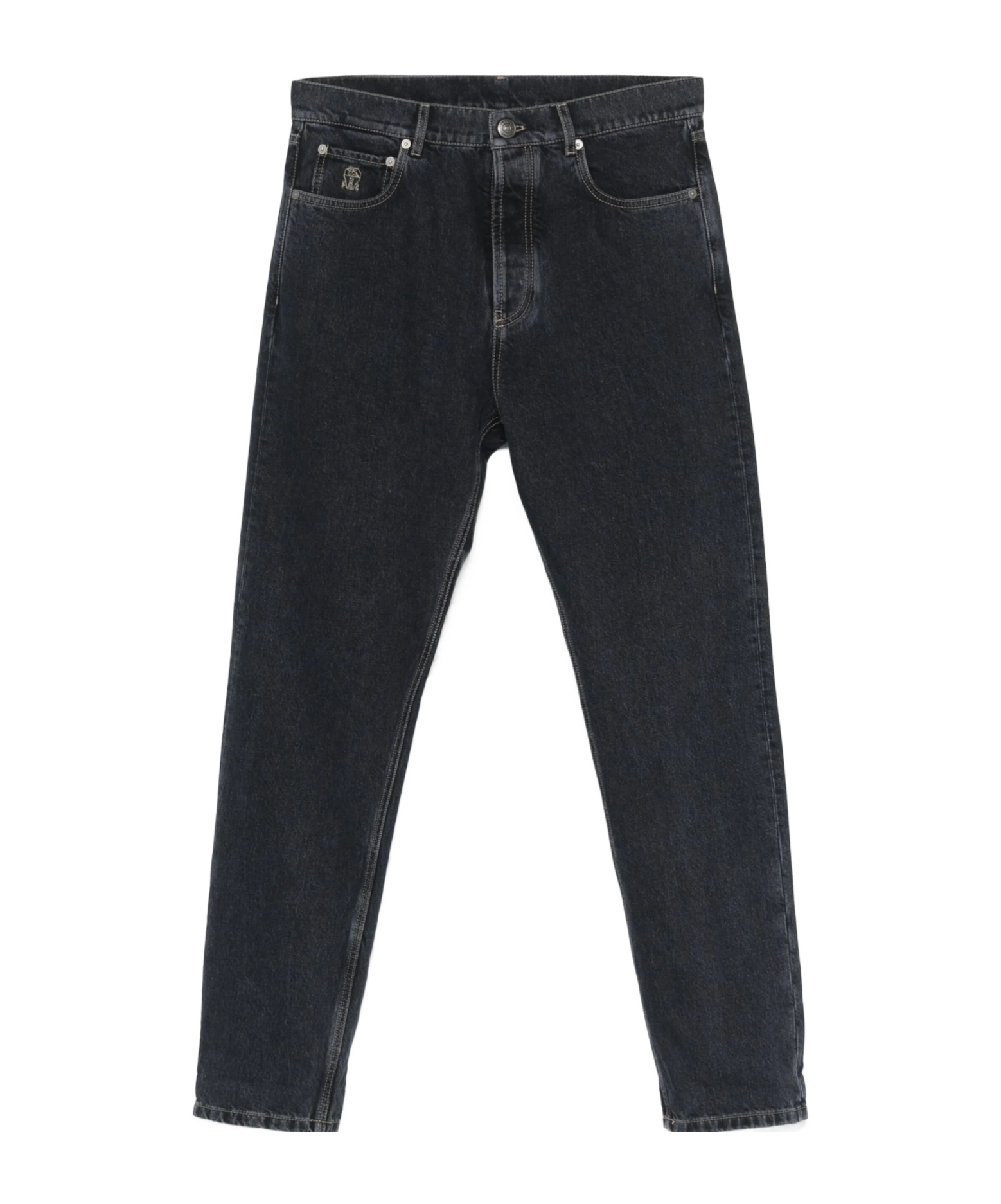 Brunello Cucinelli Five-pocket Denim Jeans With Belt Loops In Black
