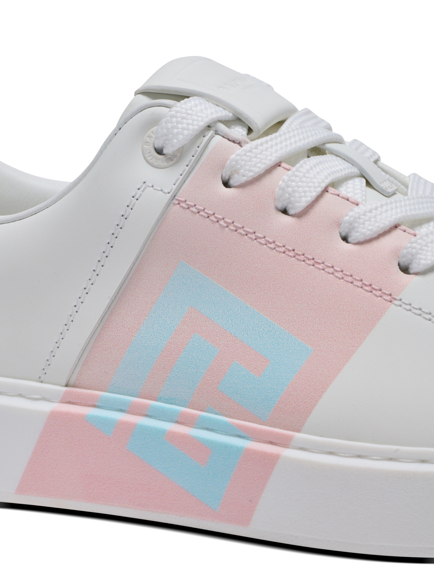 Balmain B-court Trainers In Calfskin In Multi