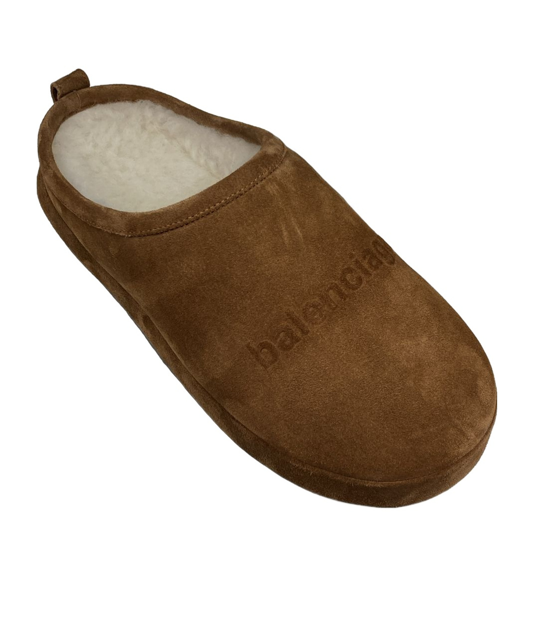Balenciaga Camel Suede Alaska Ankle Slippers In Brown