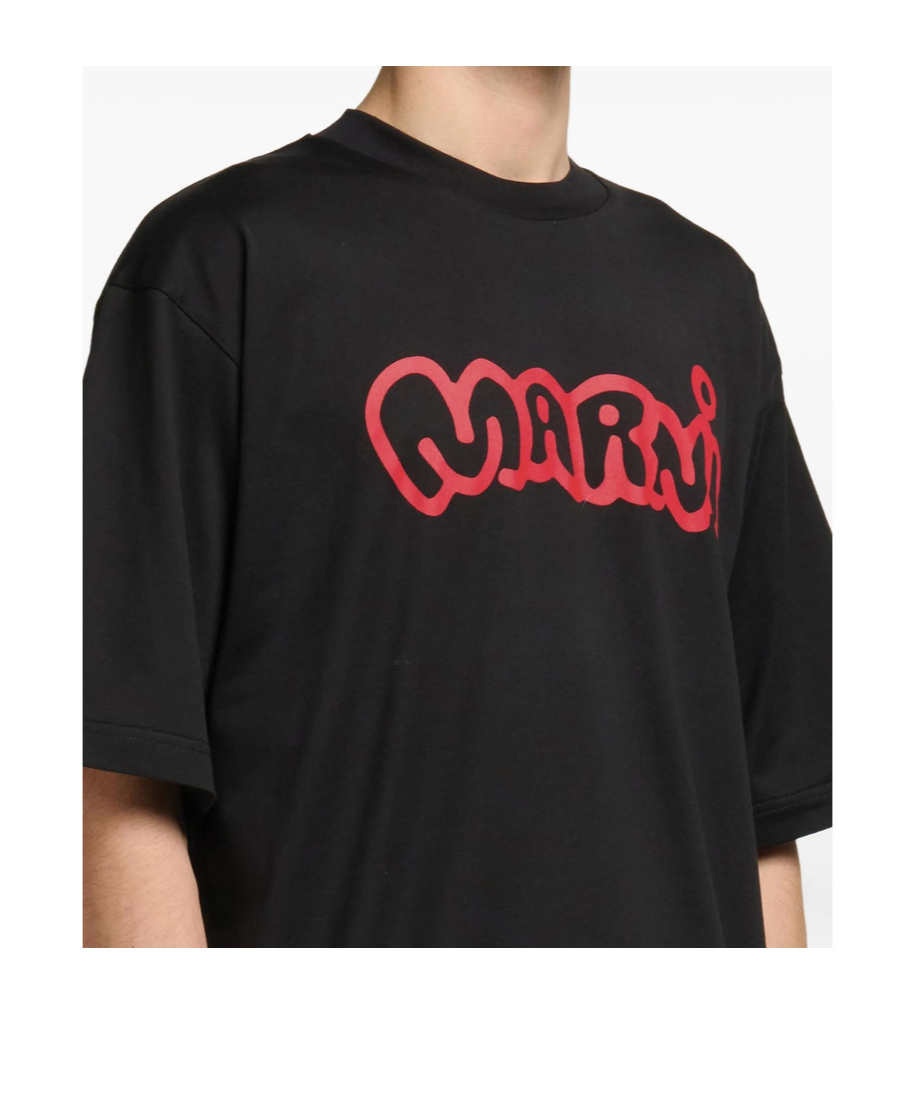 Marni Logo-print Cotton-jersey T-shirt In Black