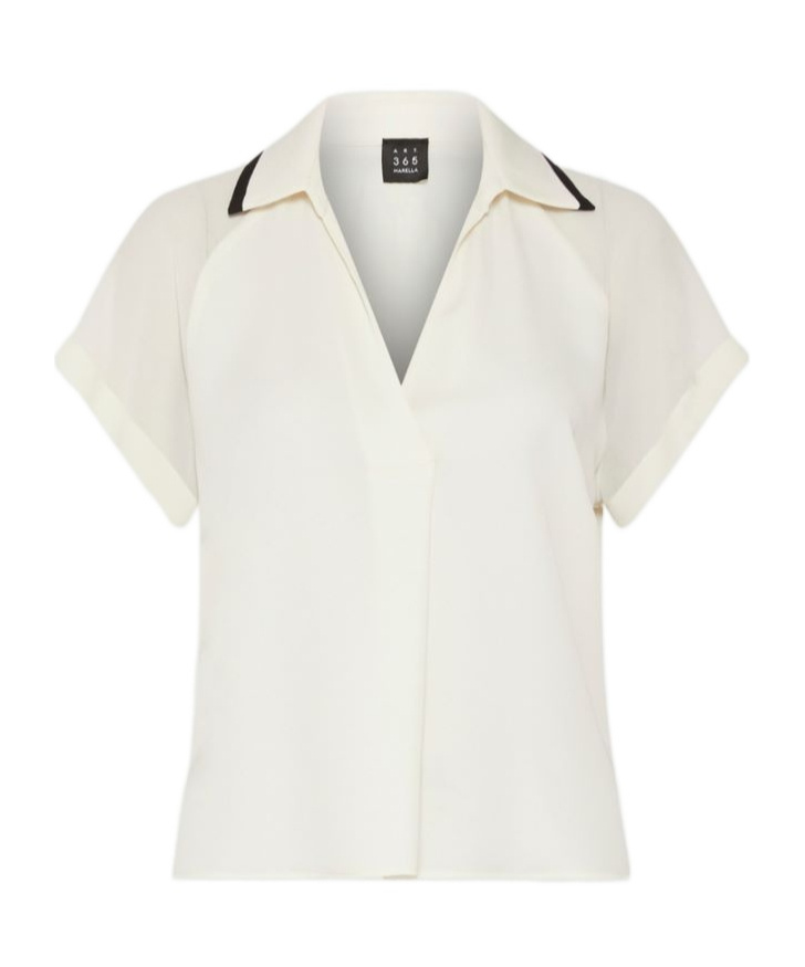 Marella Satin Polo Shirt In White