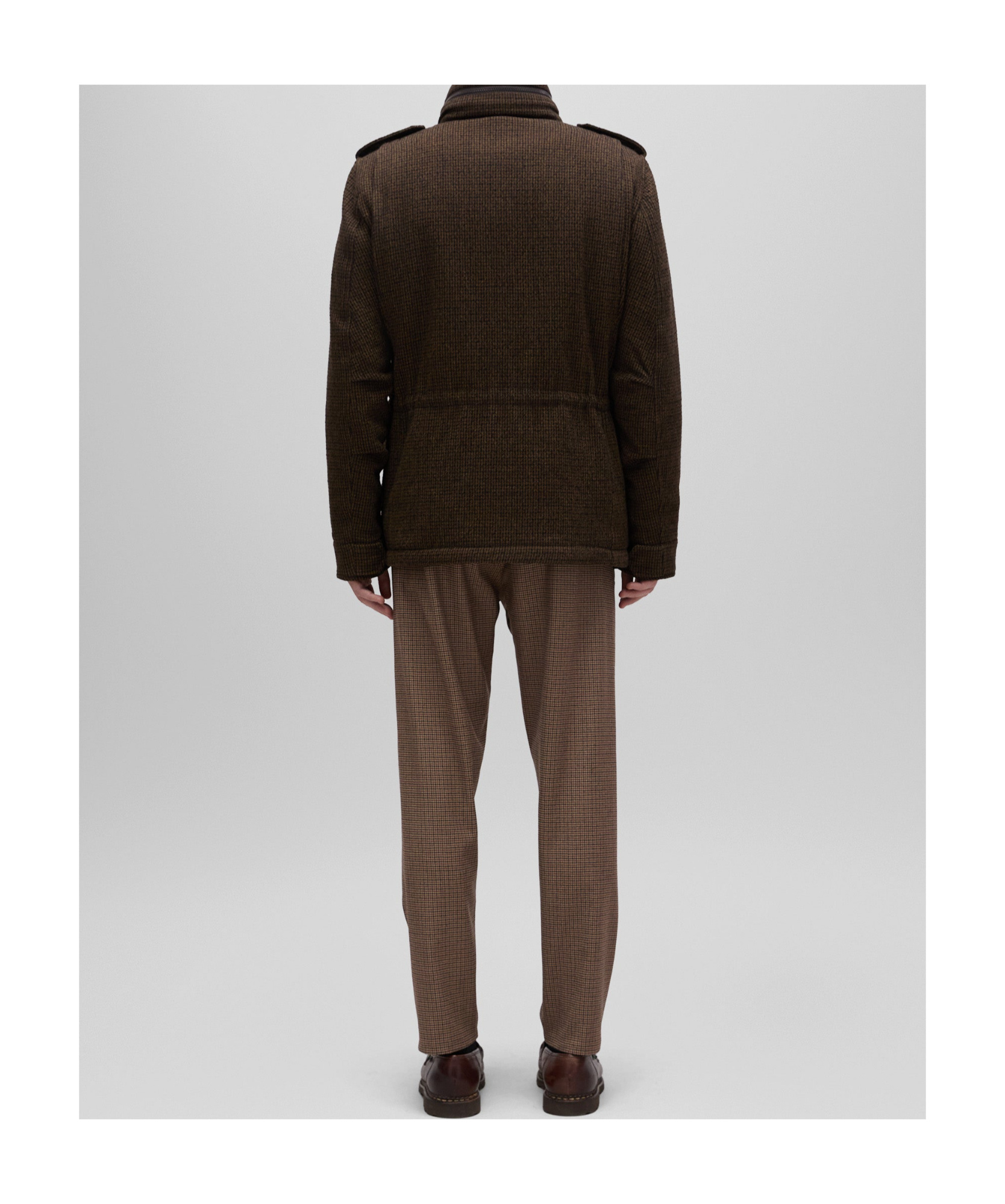 Aspesi Long-sleeved Checked Casual Jacket In Black