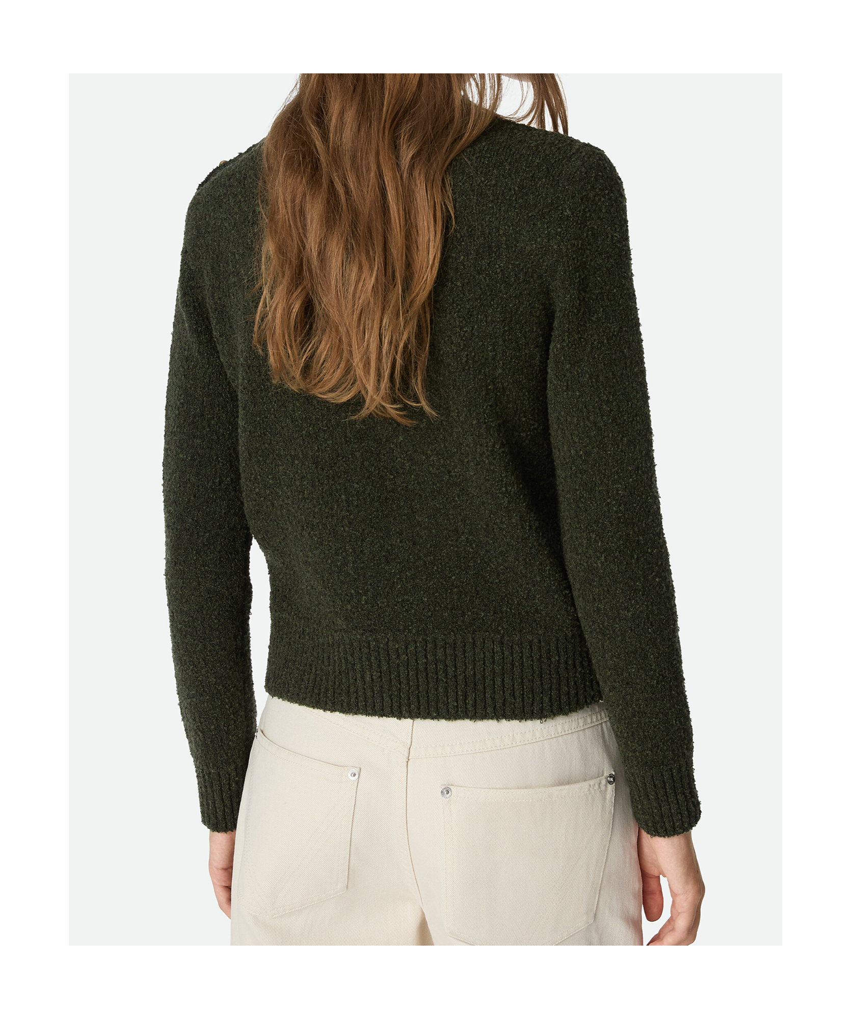 Bottega Veneta Wool Bouclé Jumper In Green