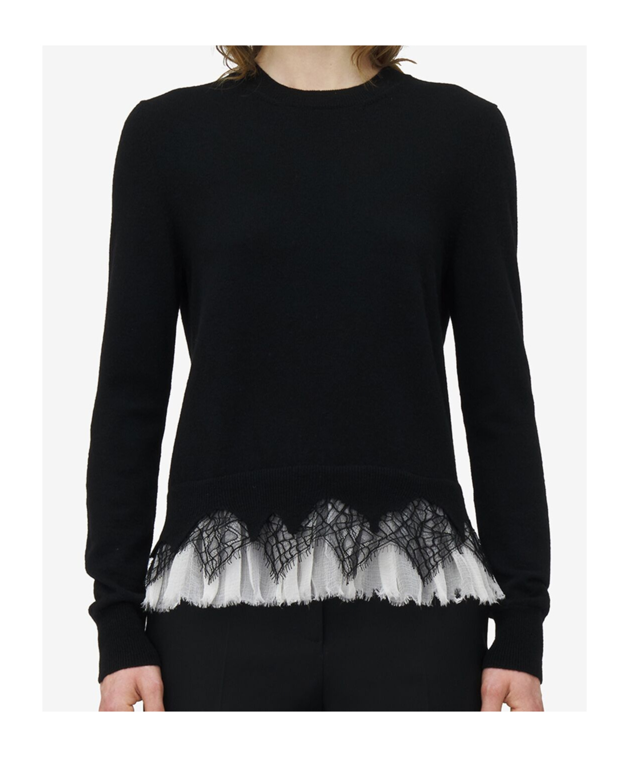 Alexander Mcqueen Cobweb Lace Jumper In Black