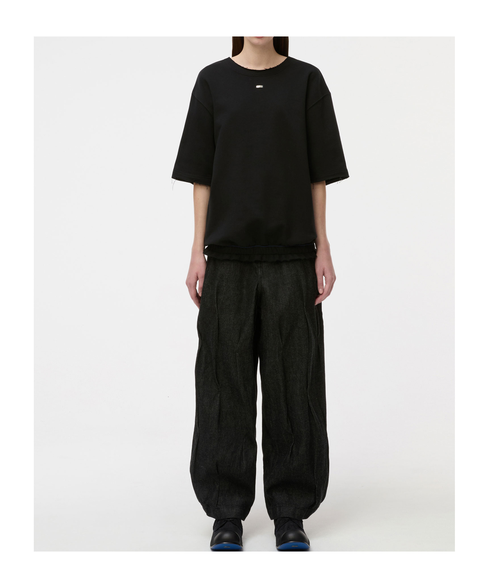 Ader Error Half Sleeve Sweatshirt In Black