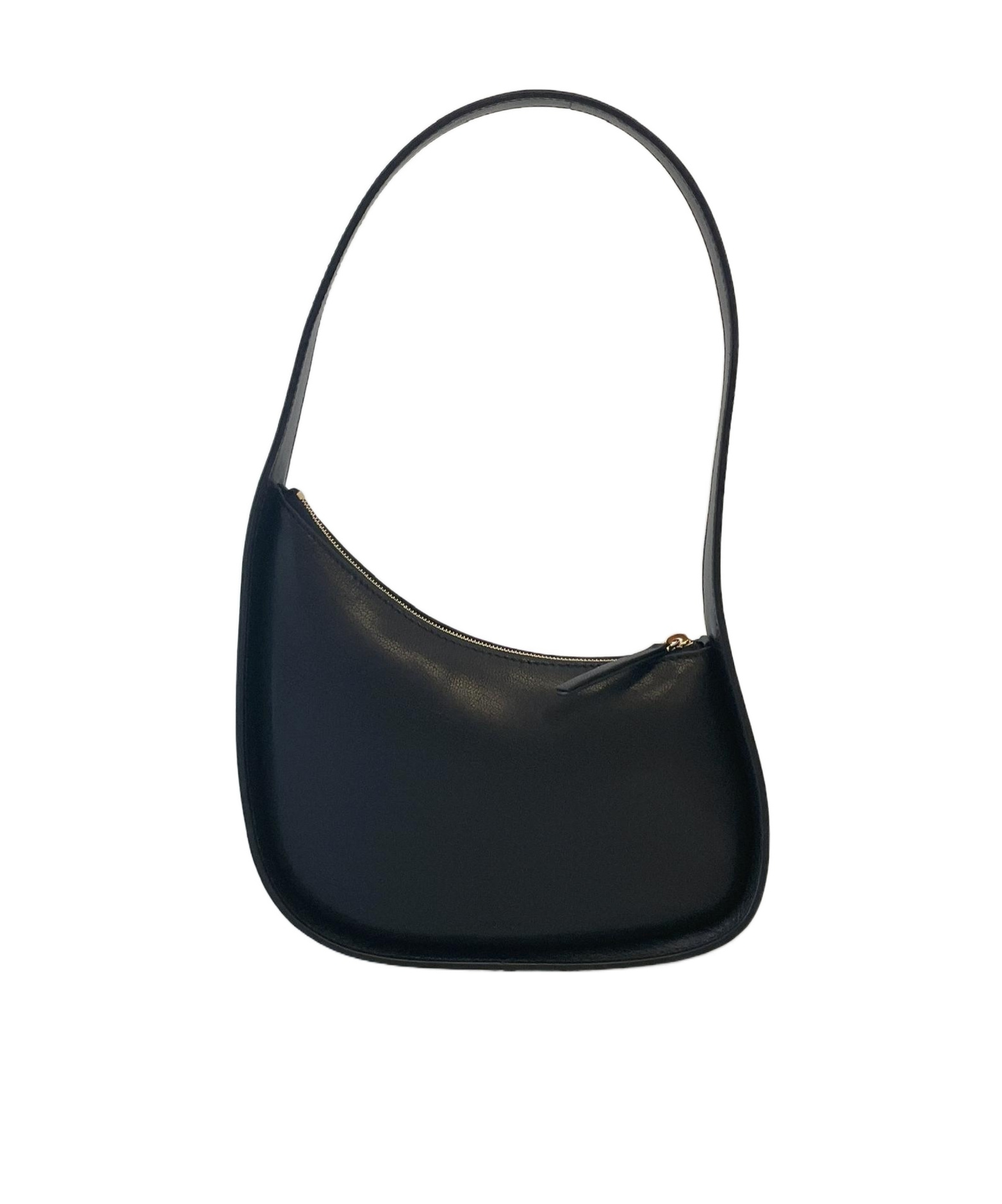 The Row Half Moon Leather Shoulder Bag In Black