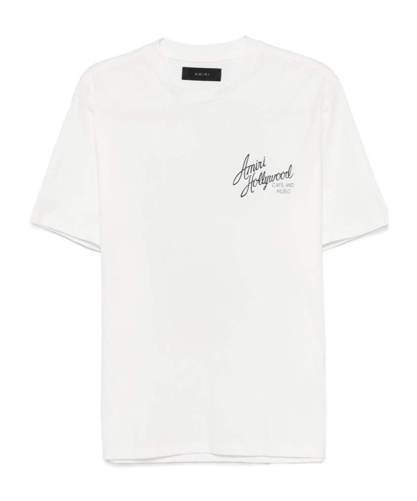 Amiri Open-necked Black Shirt In White