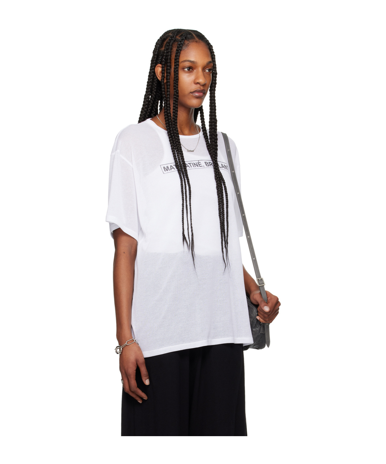 Mm6 Maison Margiela Slogan-print Cotton T-shirt In White