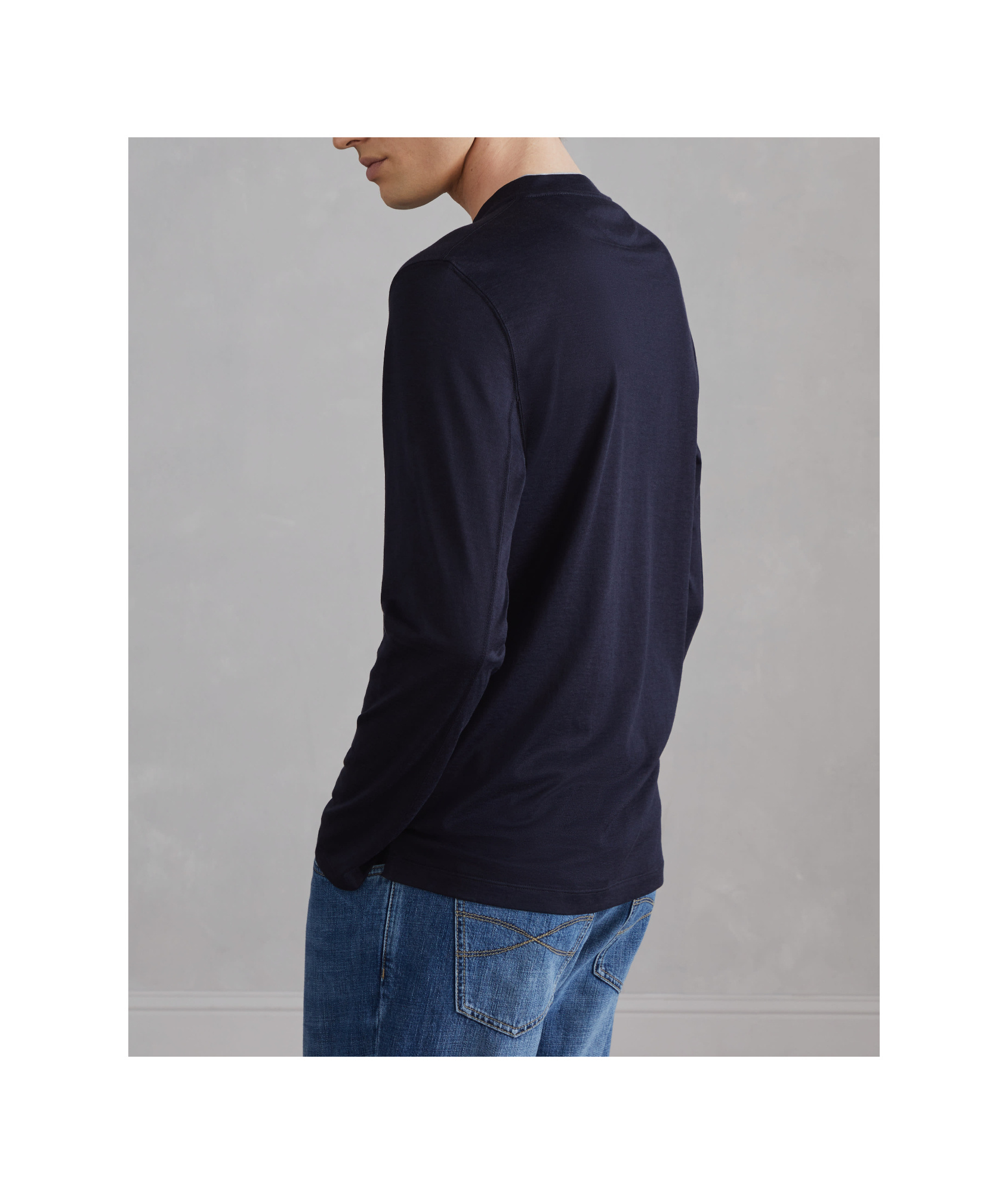 Brunello Cucinelli Contrasting-trim Jersey T-shirt In Black