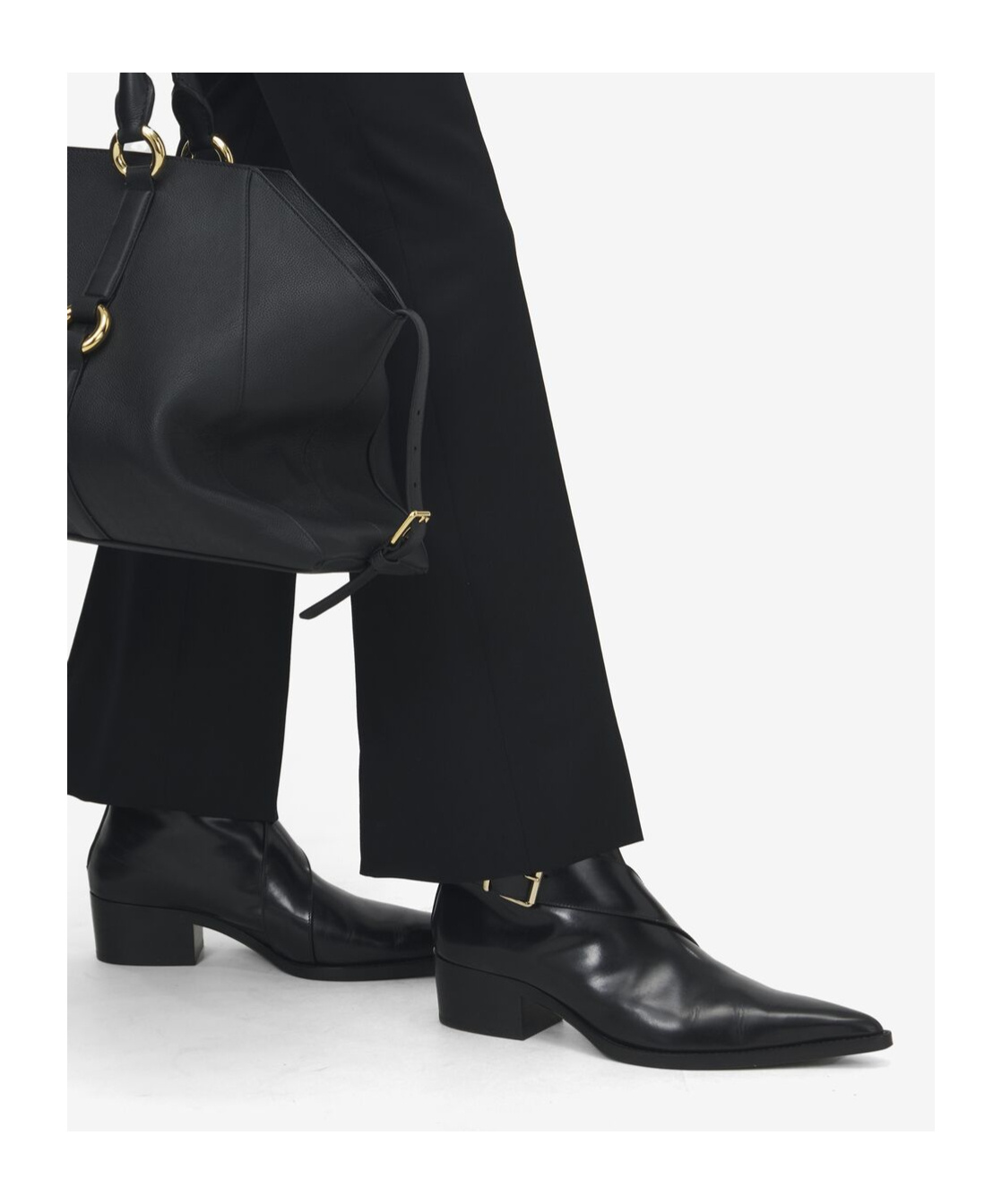 Alexander Mcqueen Men's Heron Buckle Boot In Black In Black