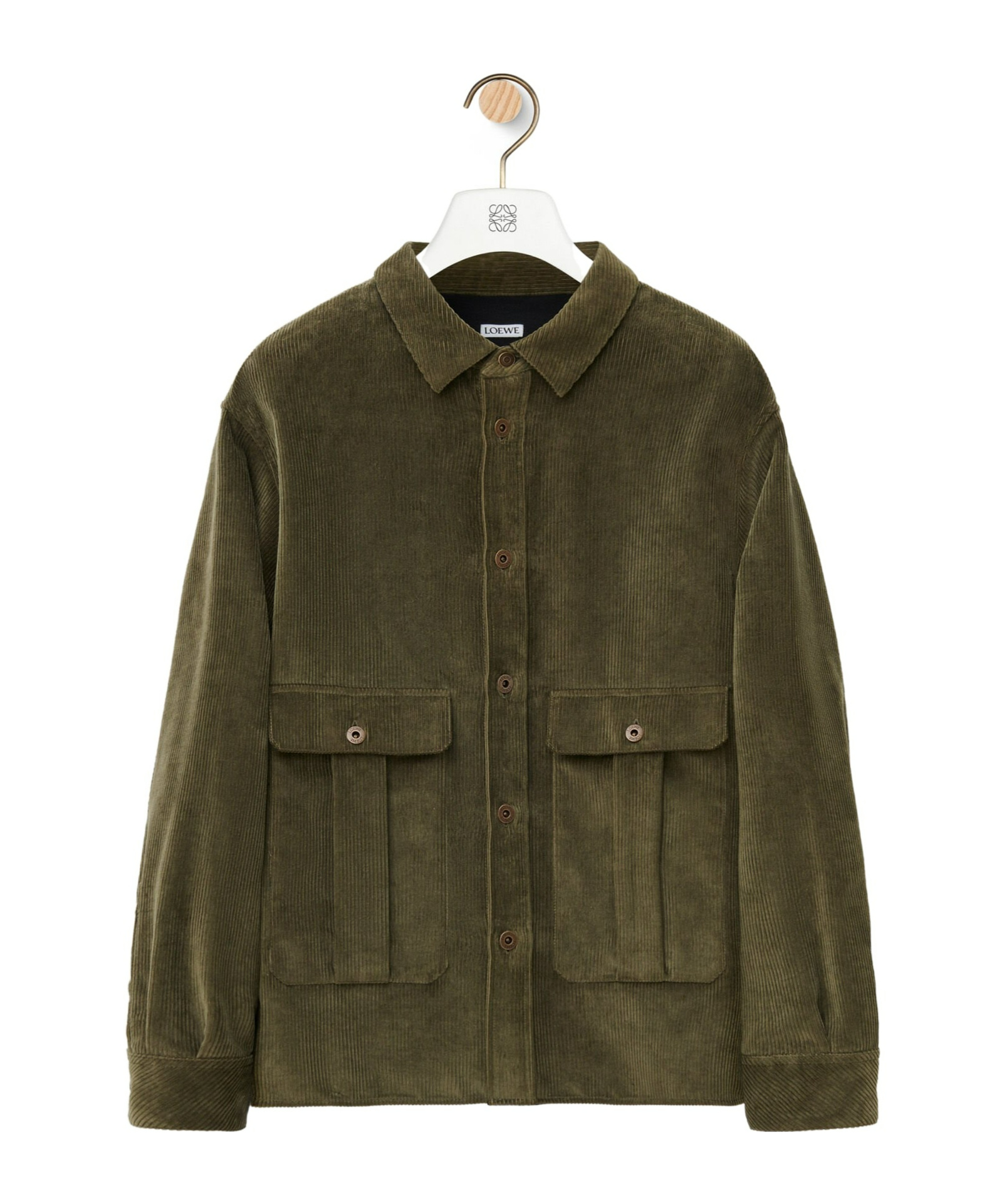 Loewe Cotton Cashmere Blend Casual Jacket In Green