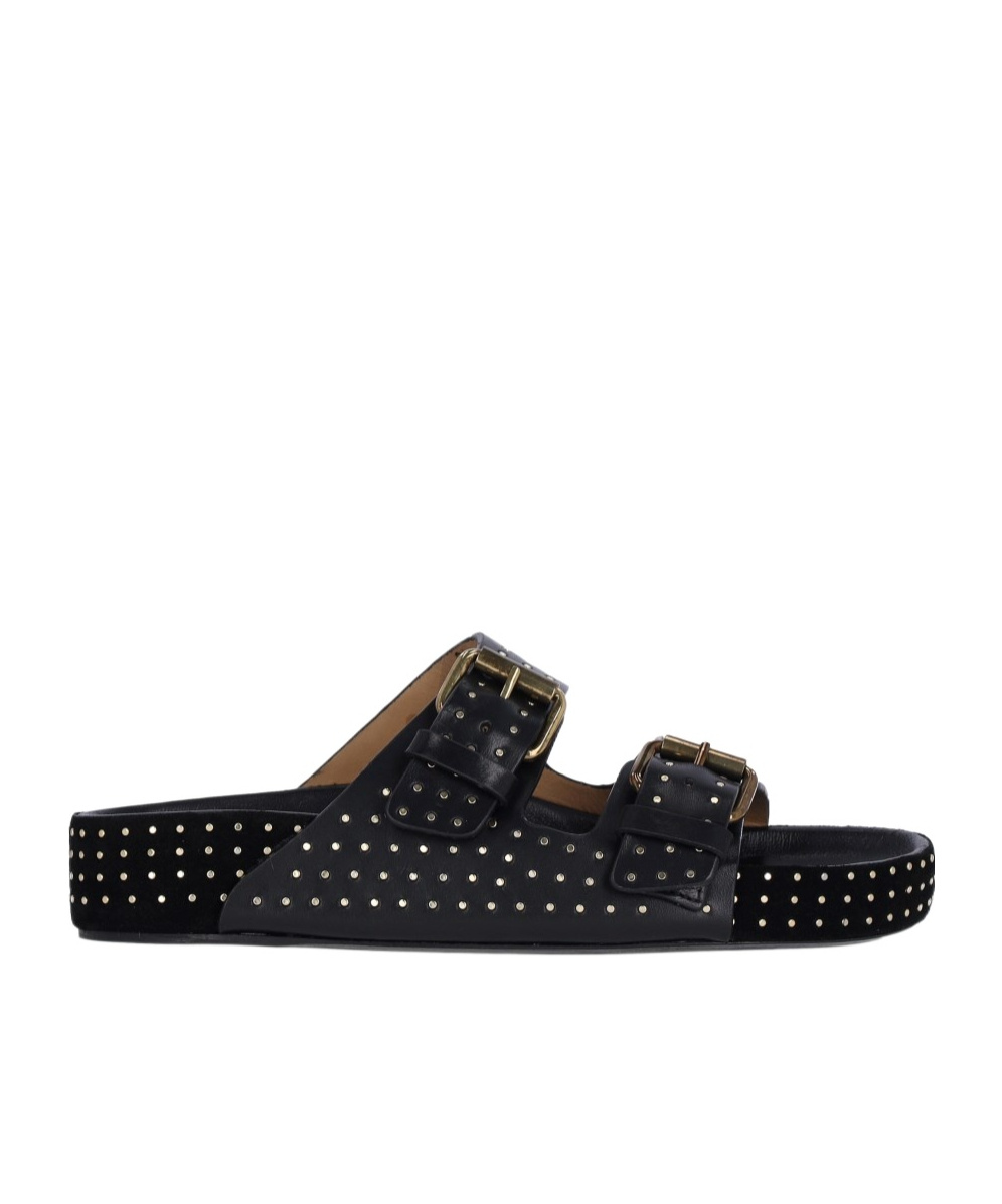 Isabel Marant Black Lennyo Buckle Sandals In Black