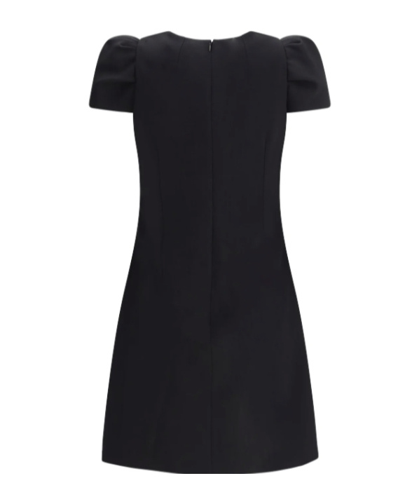 Alexander Mcqueen Short Sleeved Crewneck Mini Dress In Black