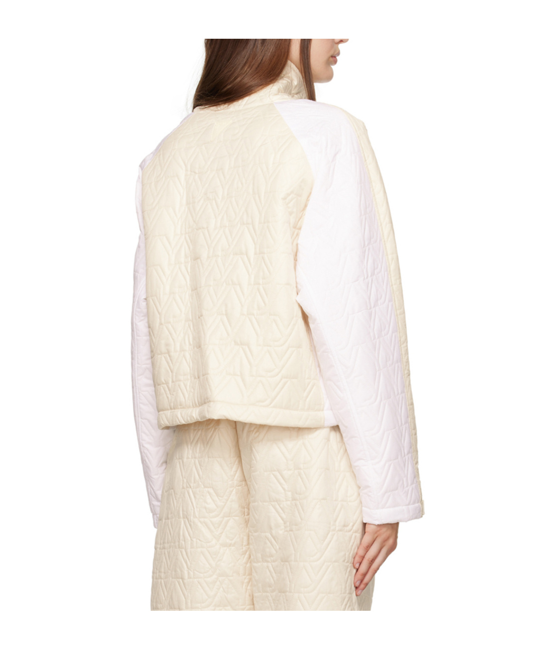 Open Yy Quilted Bomber Jacket In Neutral