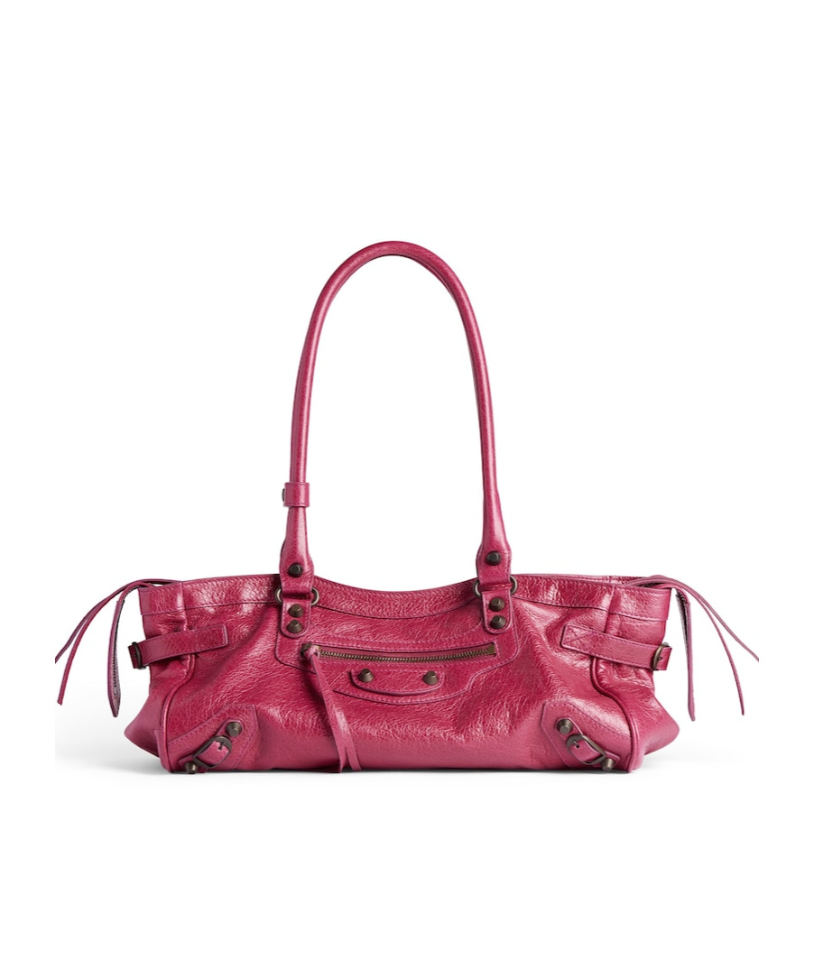 Balenciaga Women East West Leather Shoulder Bag In Pink