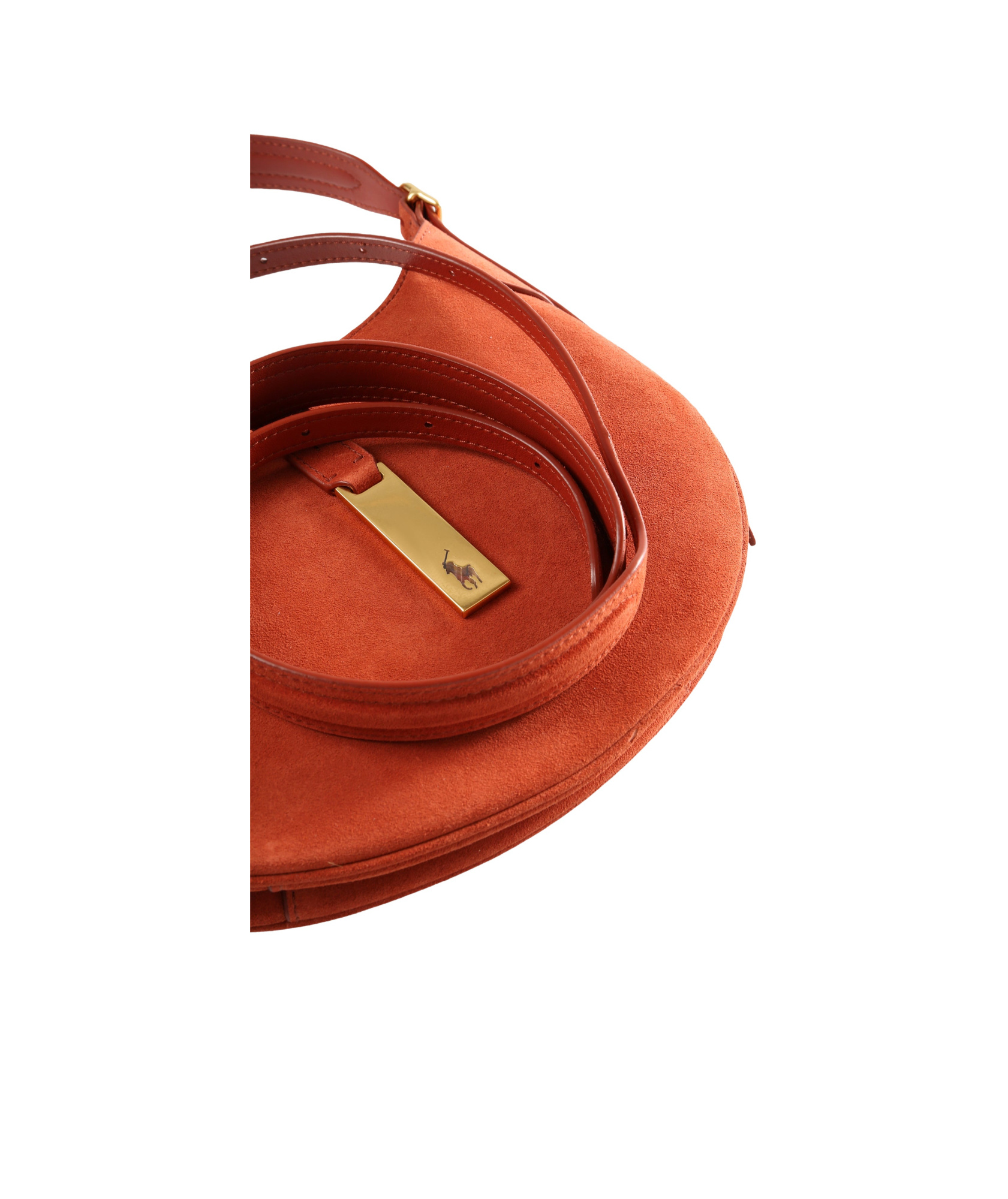 Polo Ralph Lauren Women Id Suede Small Shoulder Bag In Orange