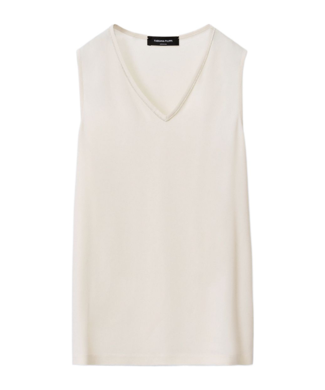 Shop Fabiana Filippi Sable' Filo Diamante V-neck Top In White