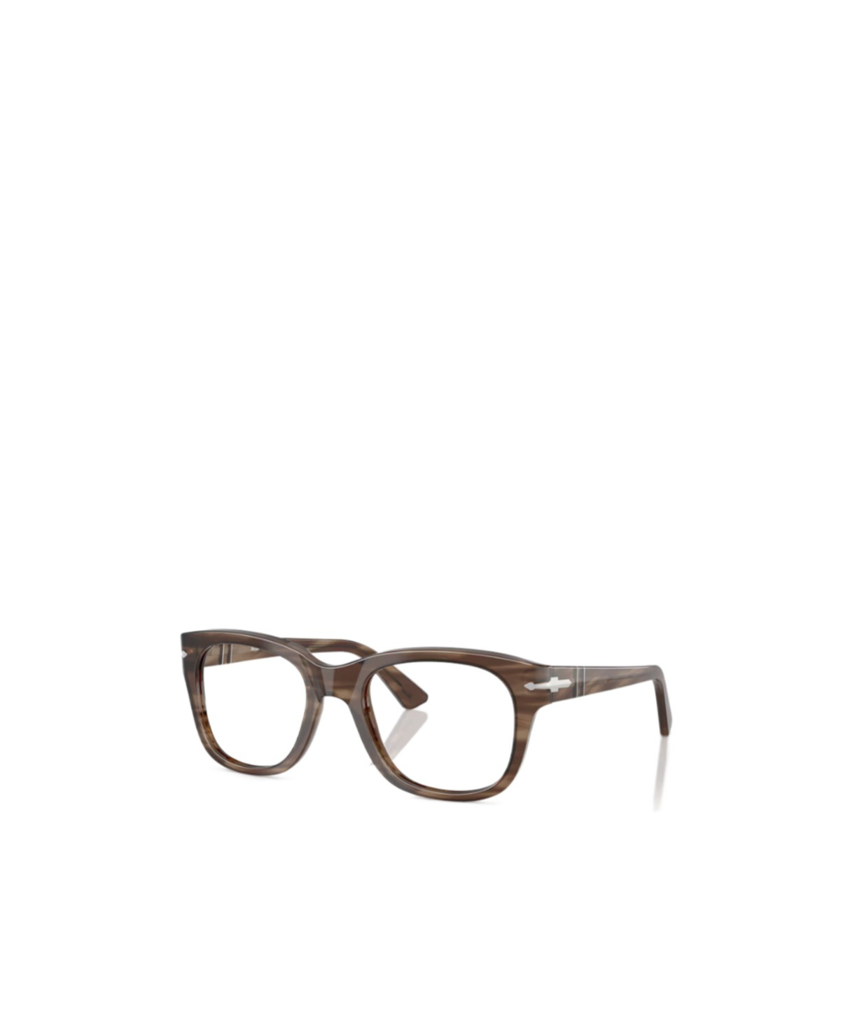 Persol Geometric Frame Plain Glasses In Brown