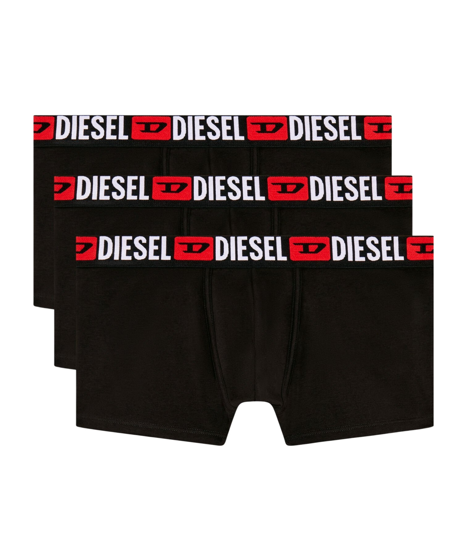 Shop Diesel Logo-waistband Boxer Briefs (pack Of Three) In Black