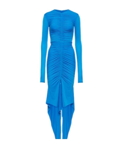 Alex Perry Marston Satin Midi Dress In Blue