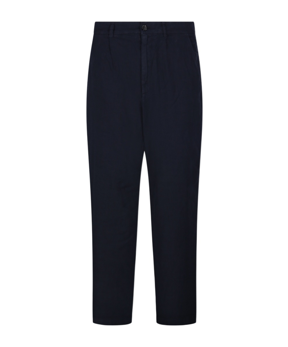 Department Five Linen-blend Trousers In Navy