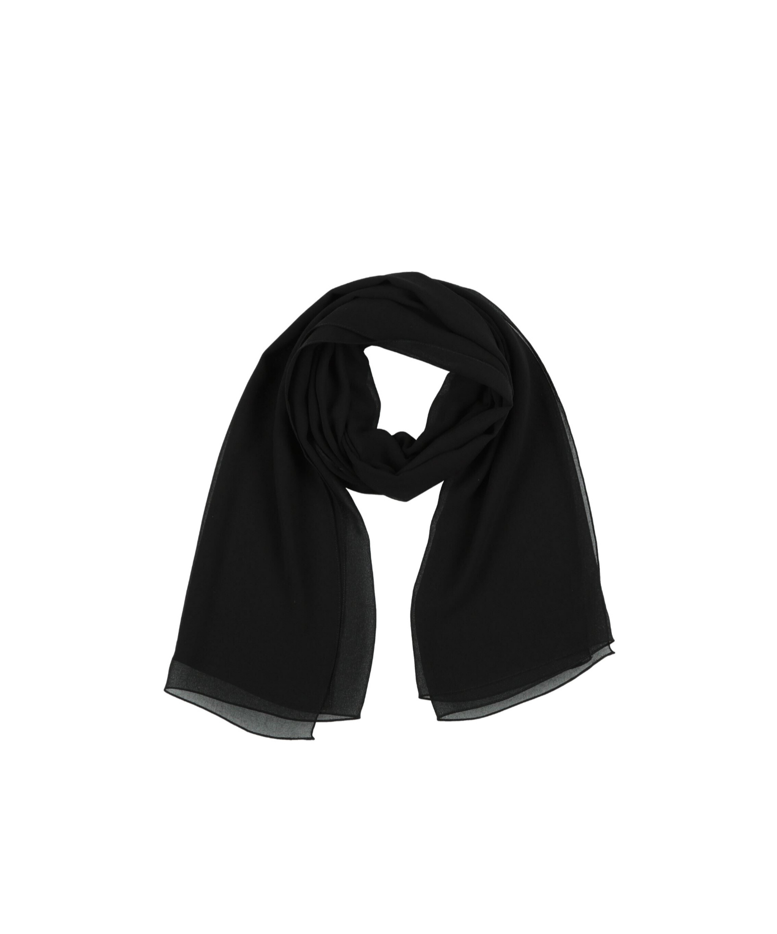 Dolce & Gabbana Solid Color Crepe Scarf In Black