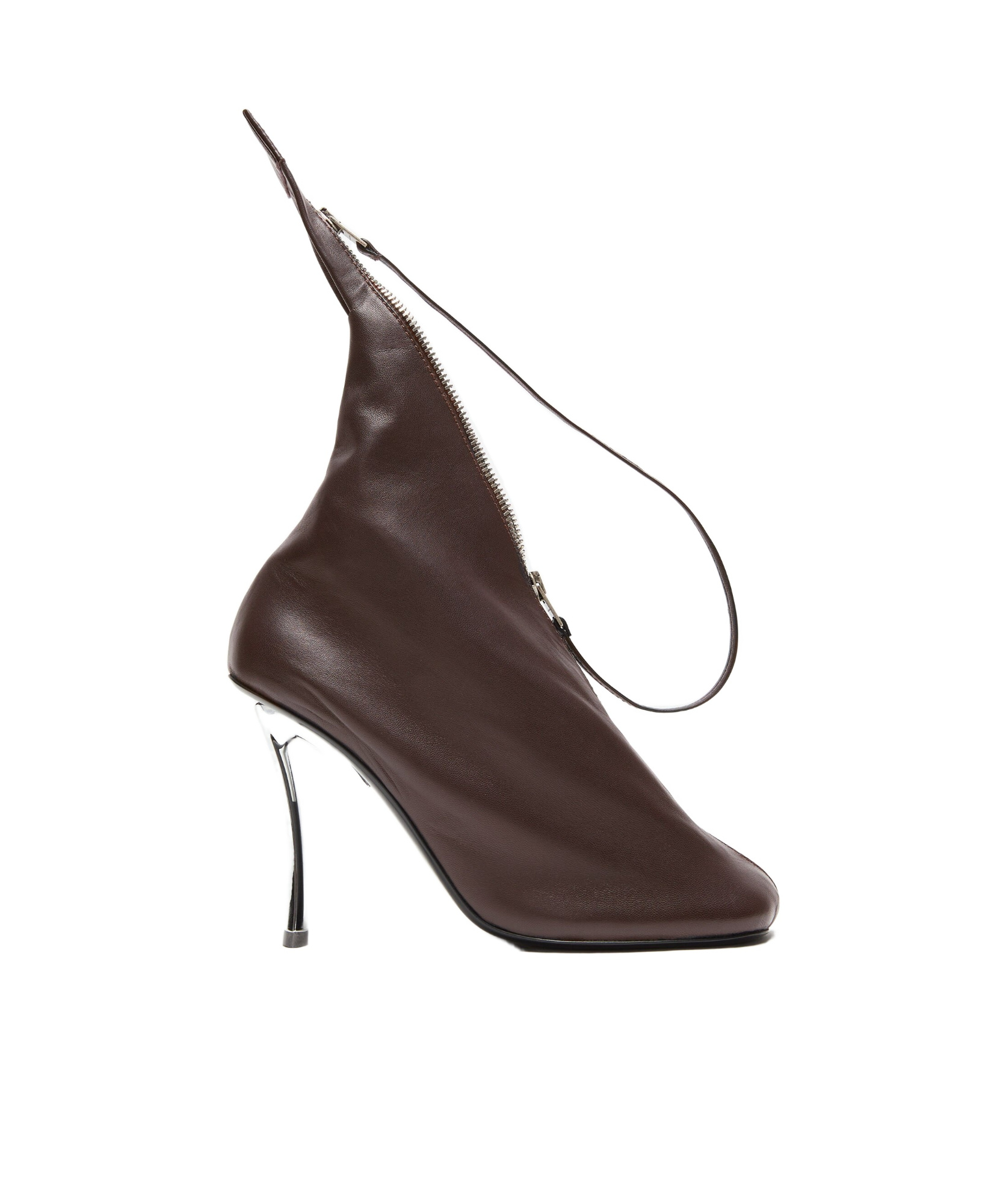 Acne Studios Leather Zip Heels In Multicolor