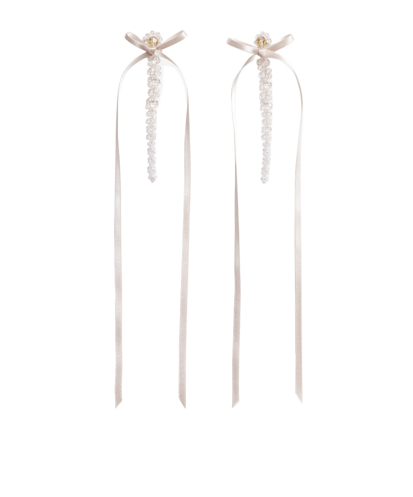 Simone Rocha Ribbon Bow Dangle Earrings In White