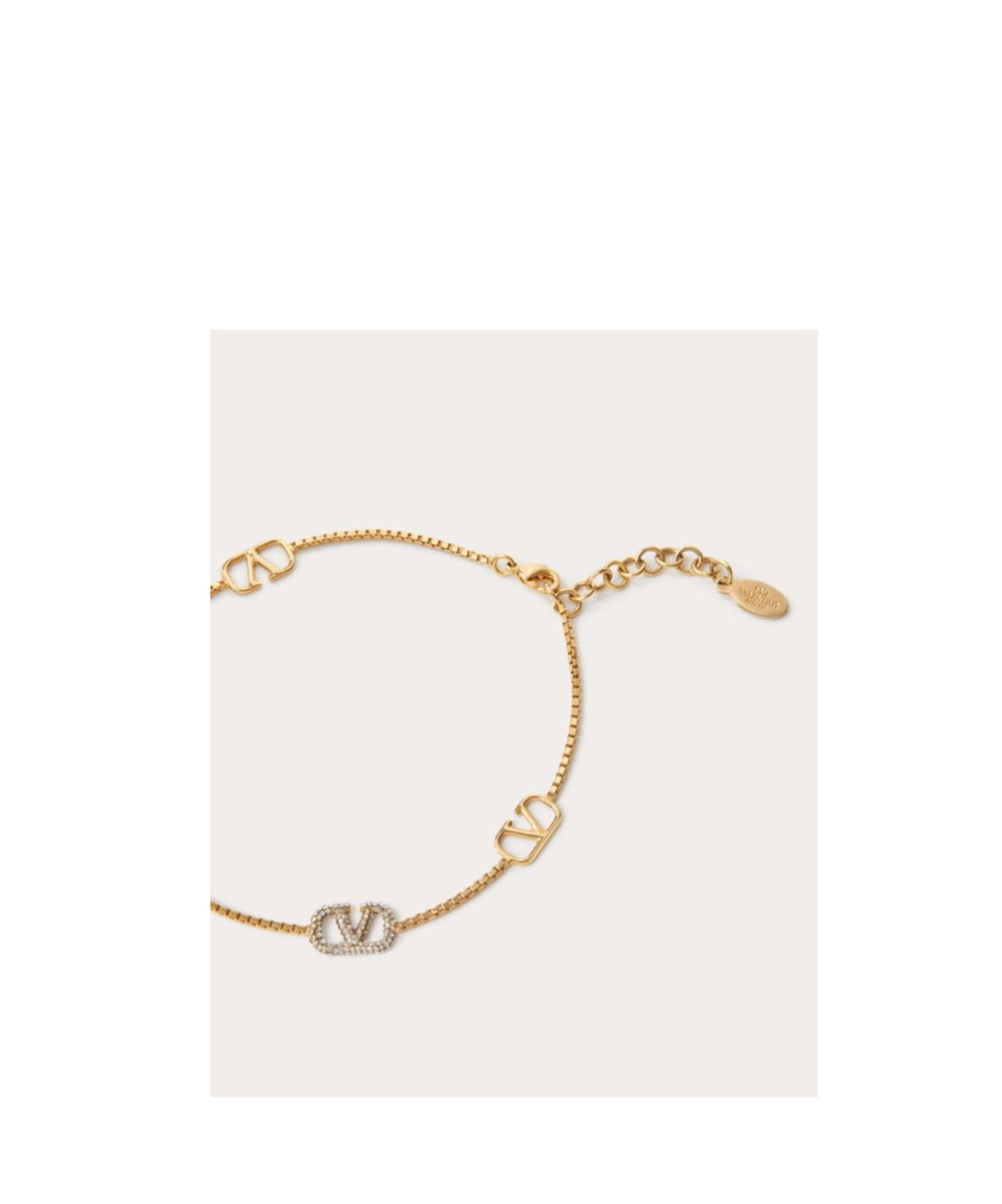 VALENTINO GARAVANI VLOGO SIGNATURE METAL AND SWAROVSKI CRYSTAL ANKLET