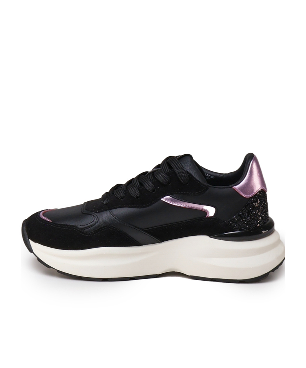 Crime London Laced Sneakers In Black