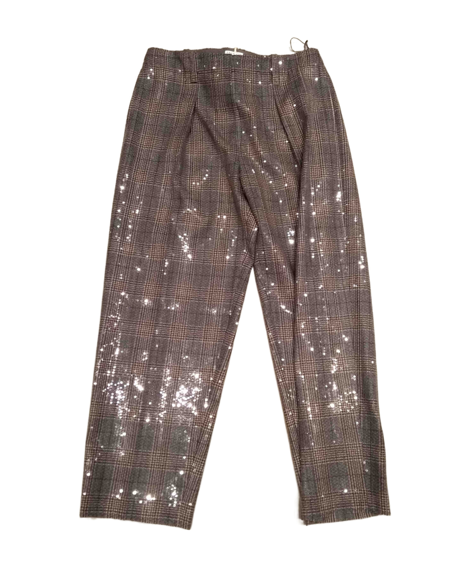 Brunello Cucinelli Sequin-embellished Check-pattern Trousers