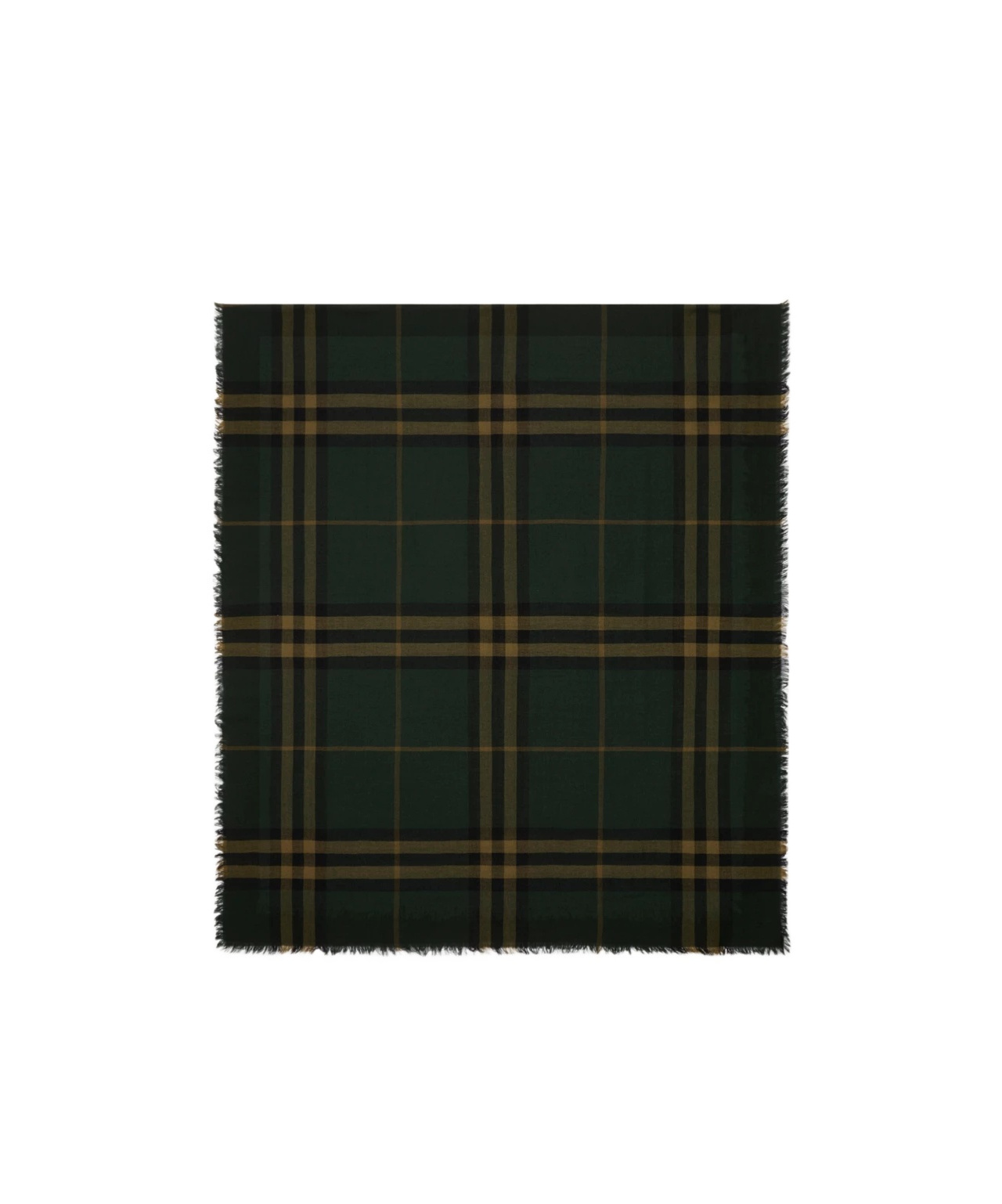 Burberry Checked Wool Scarf In Black