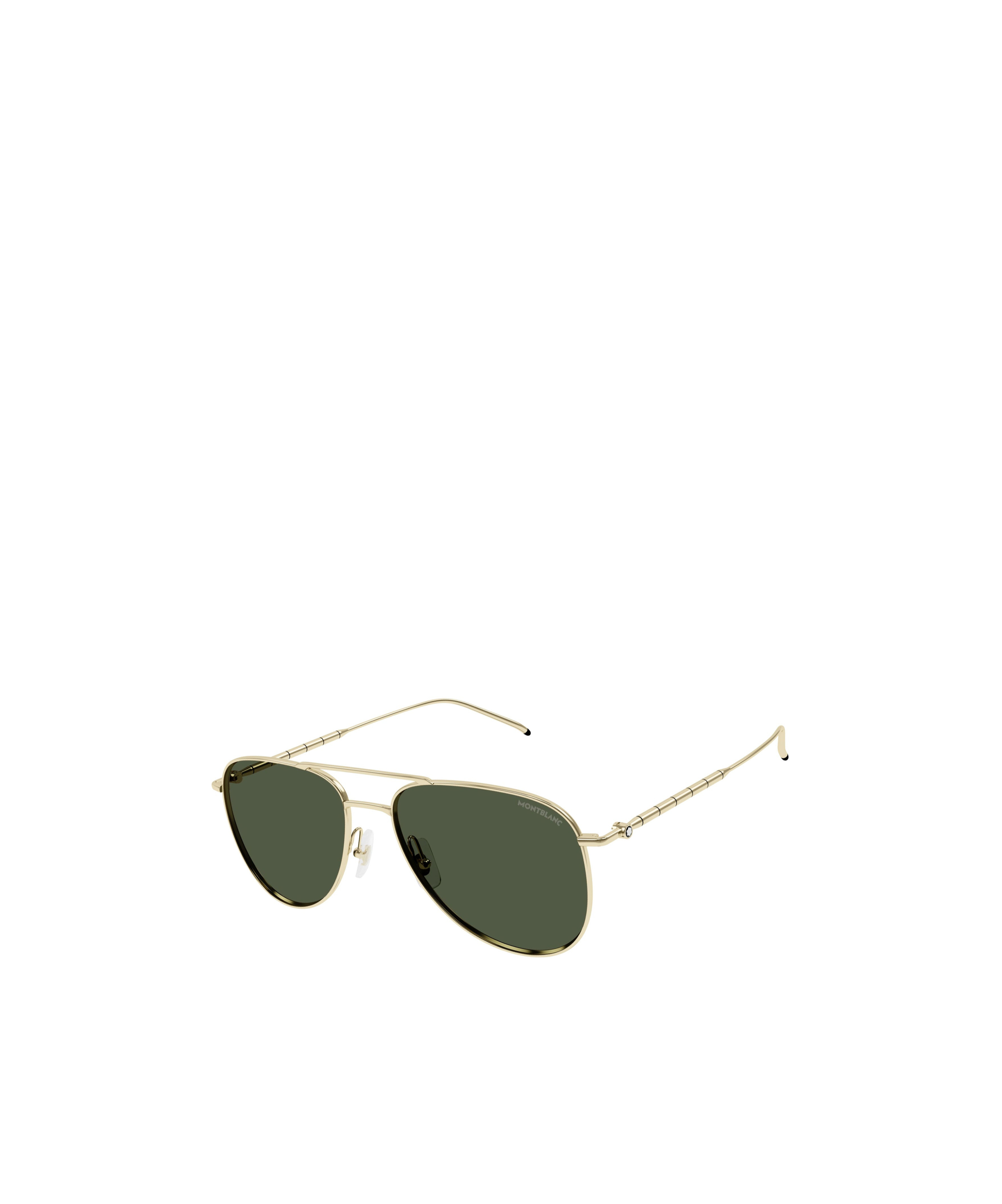 Montblanc Metallic Pilot-frame Sunglasses In Green
