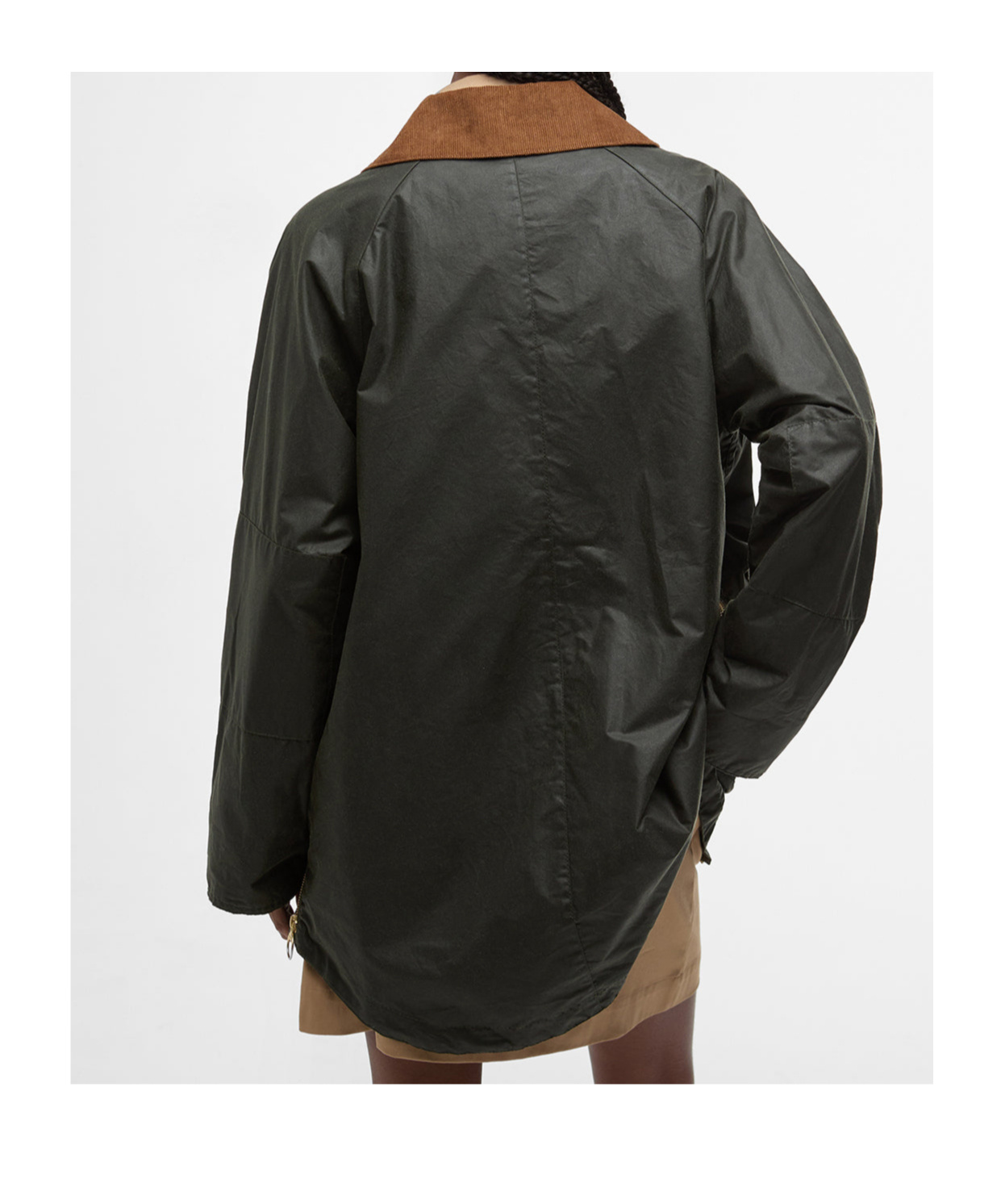 Barbour Highclere Hooded Waxed Jacket In Olive Green