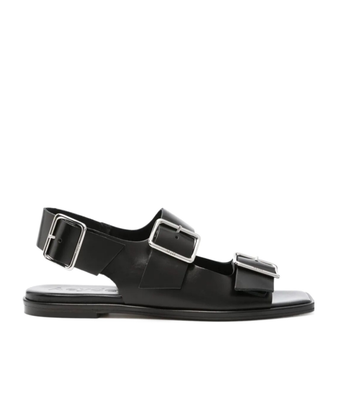 Aeyde 10mm Thekla Leather Sandals In Black