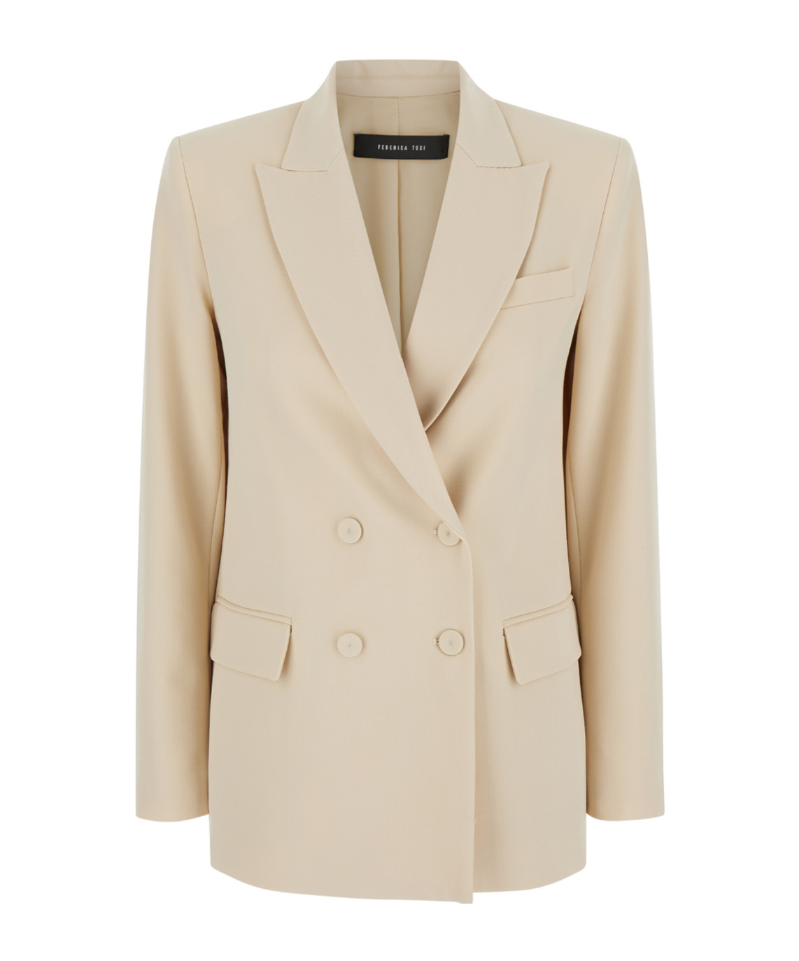 Shop Federica Tosi Long-sleeved Suit Coat In Nude