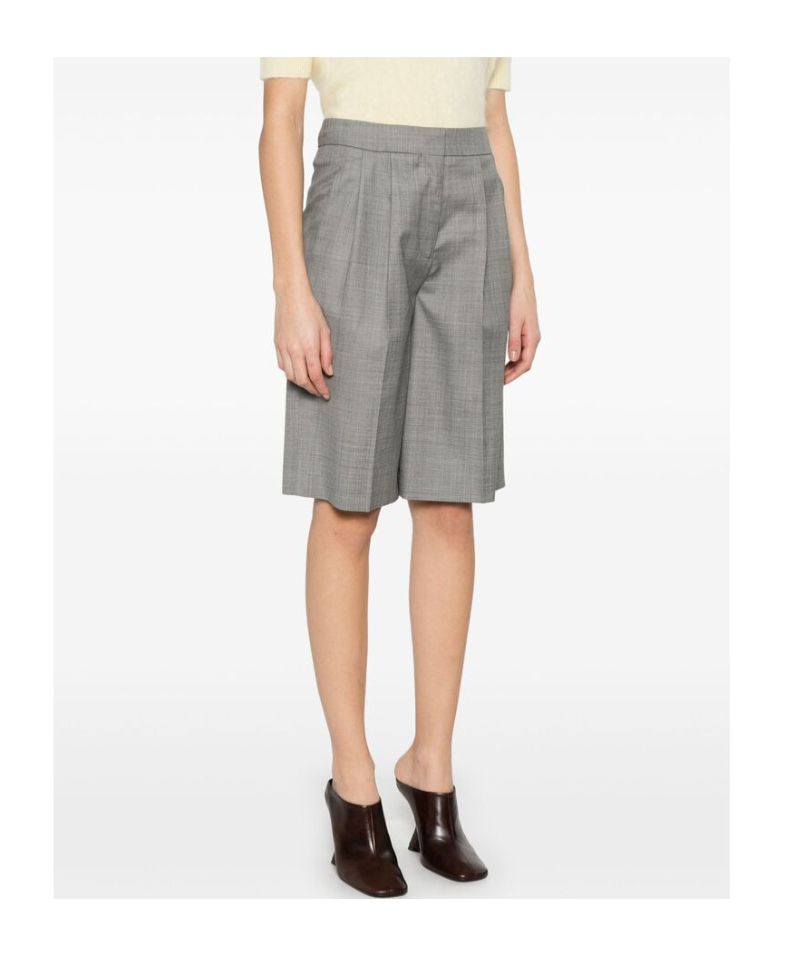 Shop Loulou Studio Creased Shorts In Gray