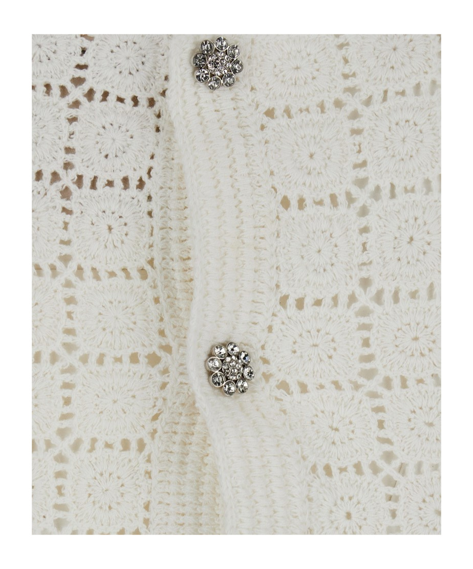 Shop Semicouture Semi Couture Square Neck Knit Top In White