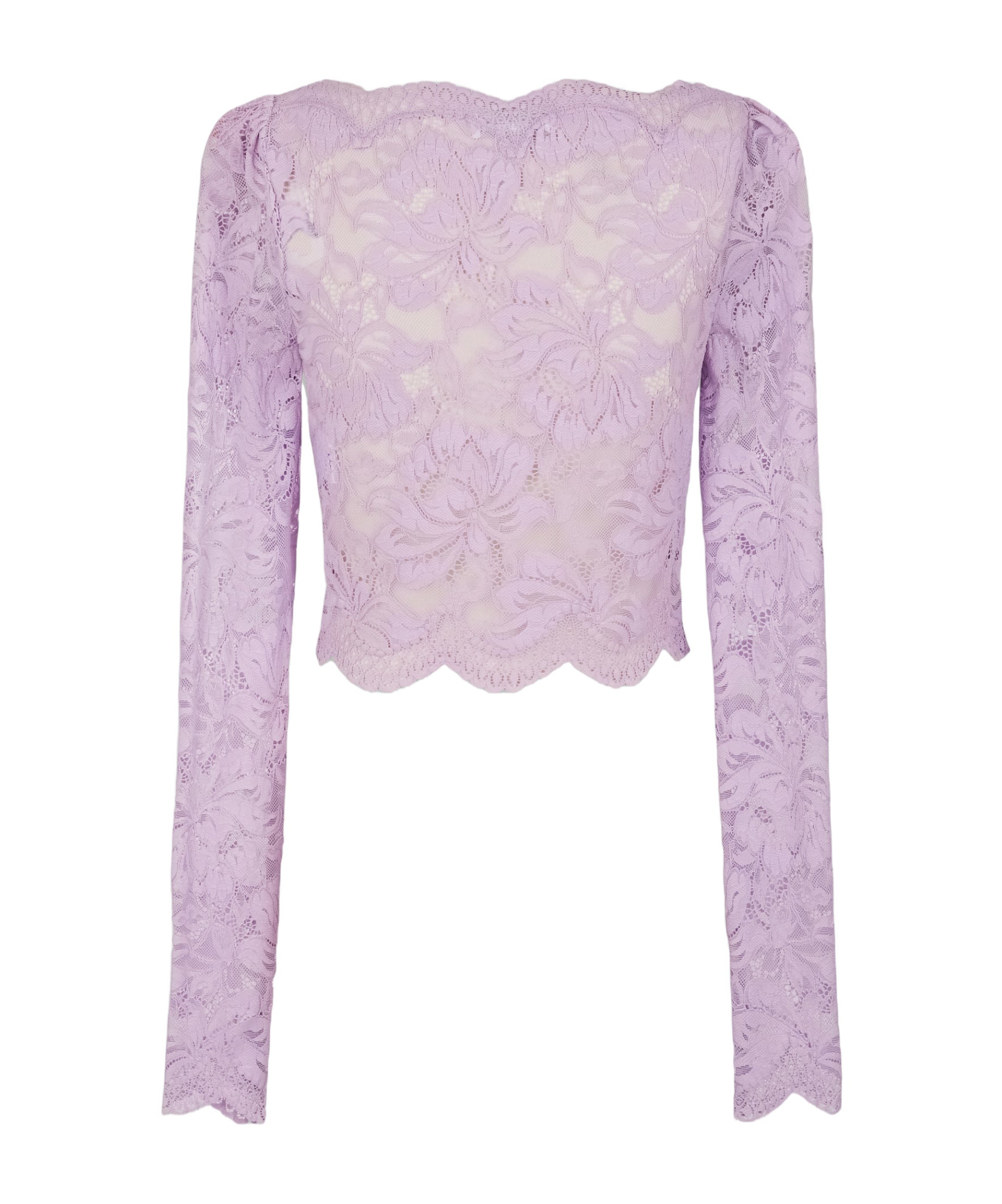 Rabanne Lavender Lace-effect Top With Boat Neckline In Purple