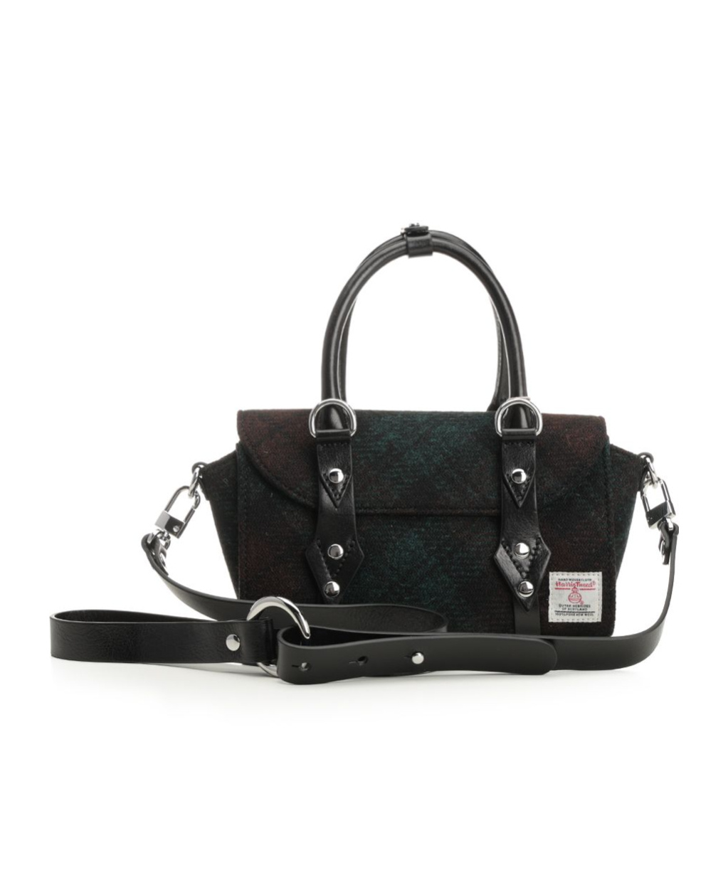 Vivienne Westwood Bettina Mini Crossbody Harris Tweed Check Dark-check In Metallic