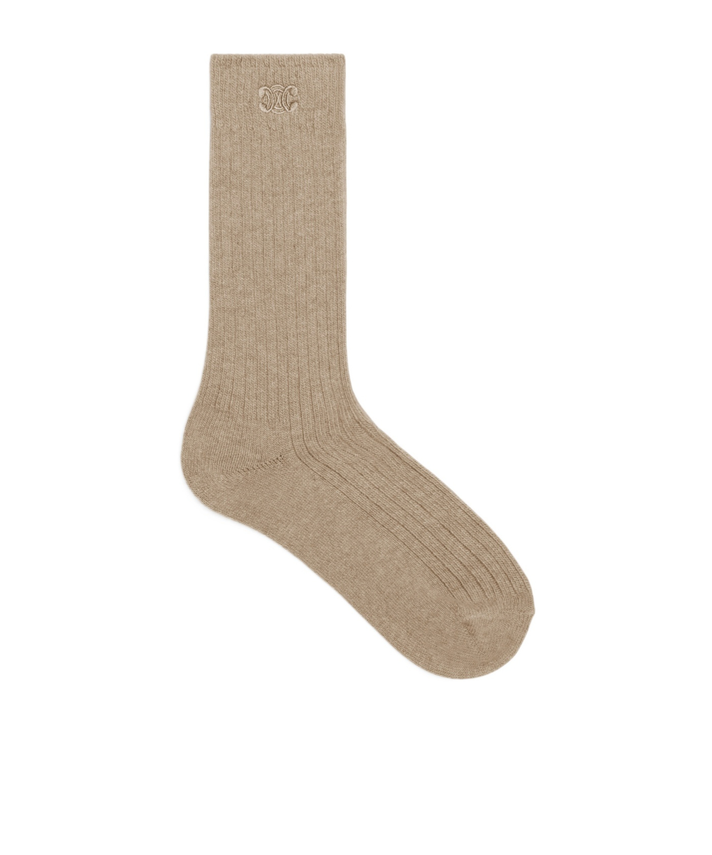 Celine Triomphe Socks In Light Brown