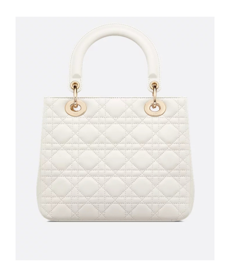 Dior Medium Soft Lady Bag In White