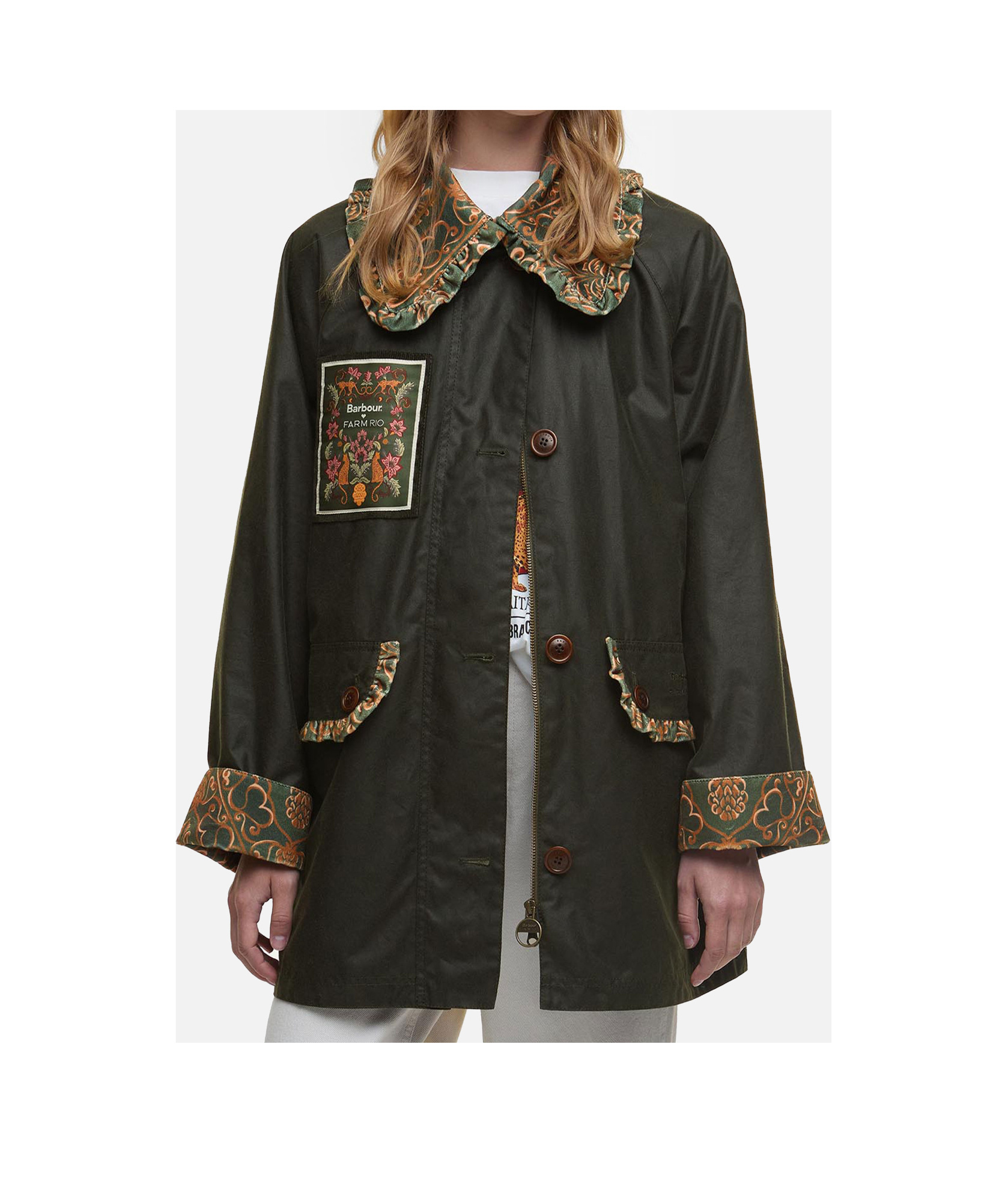 Barbour Farm Rio Maria-clara Waxed Jacket In Black