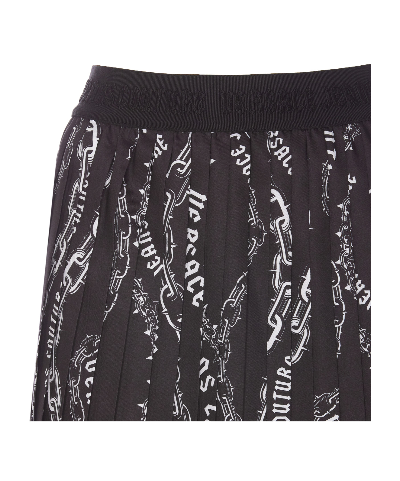 Shop Versace Jeans Logo-chain Mini Skirt In Black