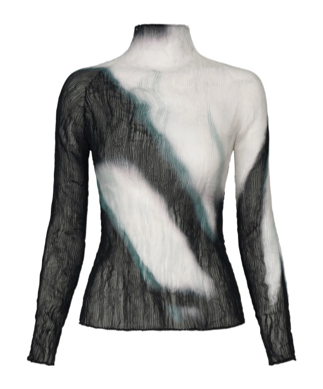 Issey Miyake Shadow Study Abstract-print Long-sleeve Top